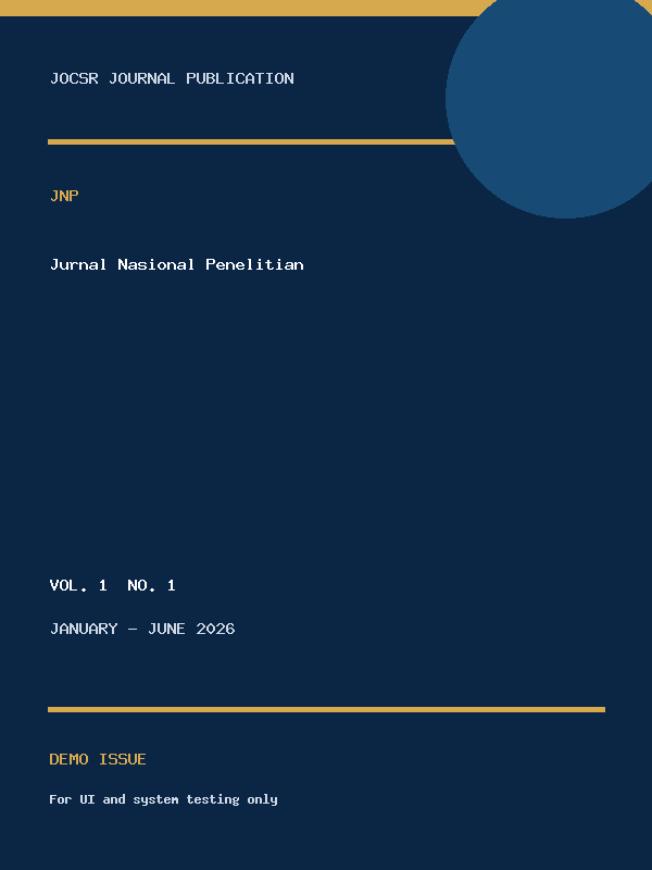 JNP Vol. 1 No. 1 2026 demo issue cover