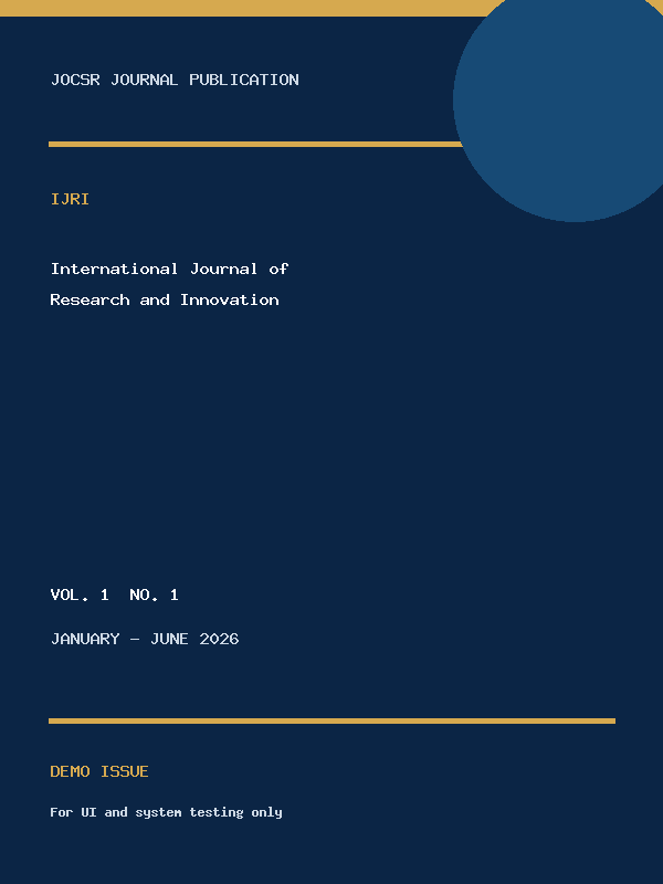 IJRI Vol. 1 No. 1 2026 demo issue cover