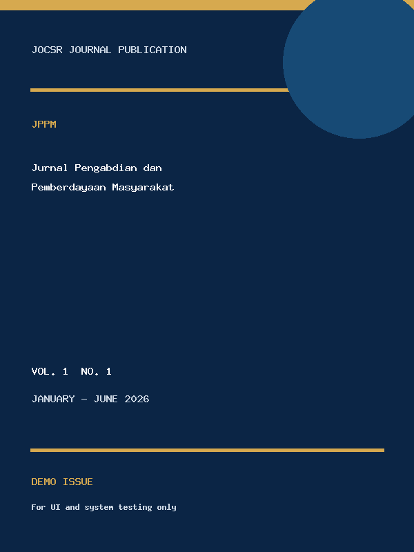 JPPM Vol. 1 No. 1 2026 demo issue cover